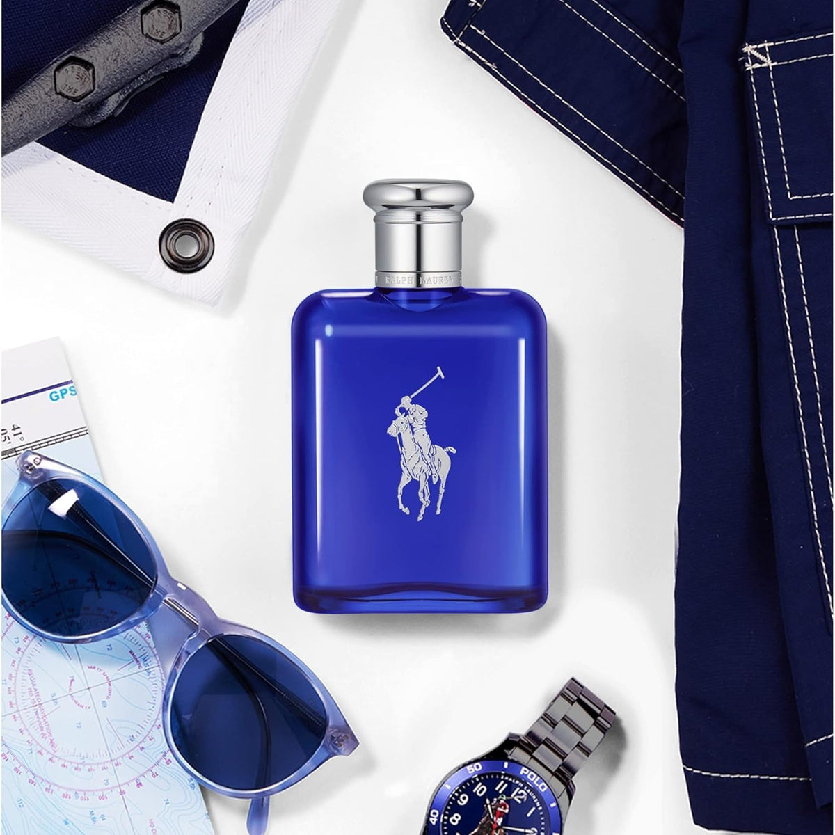 RALPH LAUREN FRAGRANCES - Polo Blue - Eau de Toilette - Men's Cologne - Aquatic & Fresh - With Citrus, Sage, and Suede - Medium Intensity