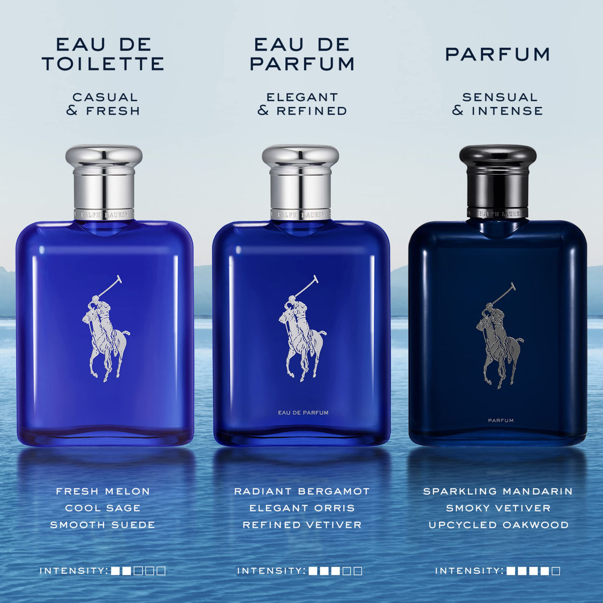 RALPH LAUREN FRAGRANCES - Polo Blue - Eau de Toilette - Men's Cologne - Aquatic & Fresh - With Citrus, Sage, and Suede - Medium Intensity
